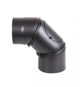 Koleno 0–90° regulovatelné s čisticím otvorem průměr 130 černé
