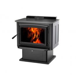 Kanadská kamna Pacific Energy Vista LE s podstavcem, černé dveře