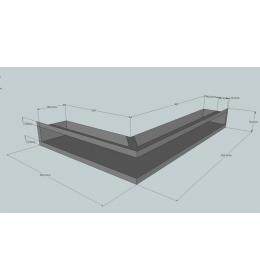 KRBOVÁ MŘÍŽKA OTEVŘENÁ ROHOVÁ 40X60X9 BÍLÁ HLOUBKA 10 CM