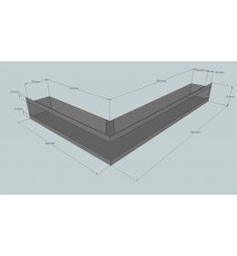 KRBOVÁ MŘÍŽKA OTEVŘENÁ ROHOVÁ 40X60X9 ANTRACIT HLOUBKA 8 CM