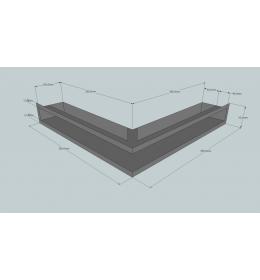 KRBOVÁ MŘÍŽKA OTEVŘENÁ ROHOVÁ 50X50X9 ANTRACIT HLOUBKA 10 CM