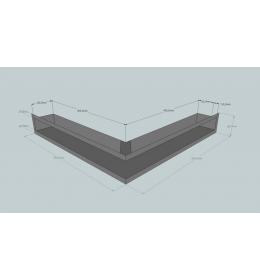 KRBOVÁ MŘÍŽKA OTEVŘENÁ ROHOVÁ 50X50X9 BÍLÁ HLOUBKA 8 CM