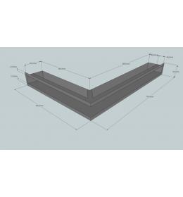 KRBOVÁ MŘÍŽKA OTEVŘENÁ ROHOVÁ 50X70X9 ANTRACIT HLOUBKA 10 CM