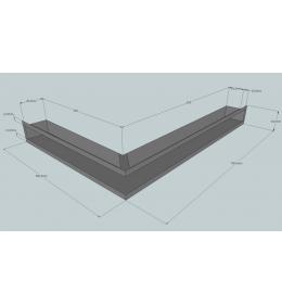 KRBOVÁ MŘÍŽKA OTEVŘENÁ ROHOVÁ 50X70X9 ANTRACIT HLOUBKA 8 CM