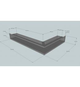 KRBOVÁ MŘÍŽKA OTEVŘENÁ ROHOVÁ 60X40X9 ČERNÁ HLOUBKA 10 CM