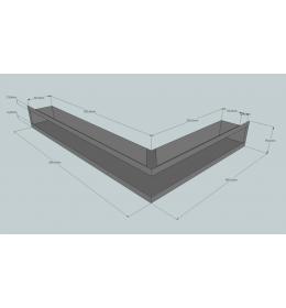 KRBOVÁ MŘÍŽKA OTEVŘENÁ ROHOVÁ 60X40X9 ČERNÁ HLOUBKA 8 CM