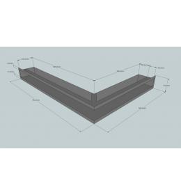 KRBOVÁ MŘÍŽKA OTEVŘENÁ ROHOVÁ 70X50X9 ČERNÁ HLOUBKA 10 CM