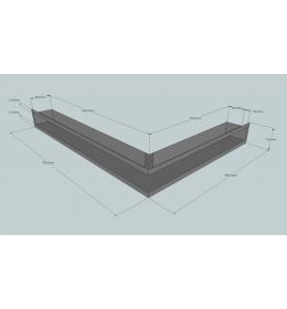 KRBOVÁ MŘÍŽKA OTEVŘENÁ ROHOVÁ 70X50X9 ČERNÁ HLOUBKA 8 CM