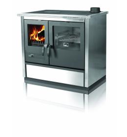 Sporák na tuhá paliva NORTH 8,73 kW, pravý, inox