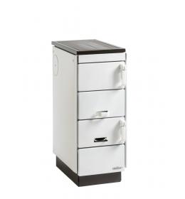 KVS Moravia VSP 9101.1050 bílá, plastové doplňky, smaltovaný černý rám plotny, ocelová broušená plotna