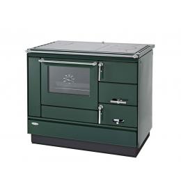 KVS Moravia VSP-9100.7482-V, zelený levý, chromované doplňky, smaltovaný zelený rám plotny, ocelová broušená plotna, s výměníkem