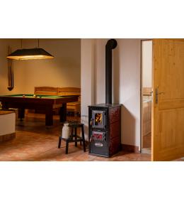 Kamna na vaření a vytápění KVS Moravia SIMON 9190 bordo